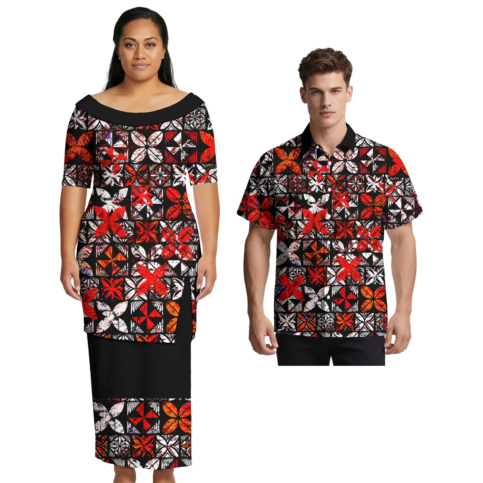 

Новинка 2026: Элегантные женские юбки с индивидуальным узором в самоанском стиле, стильные мужские рубашки в гавайском стиле, полинезийская одежда для влюбленных пар