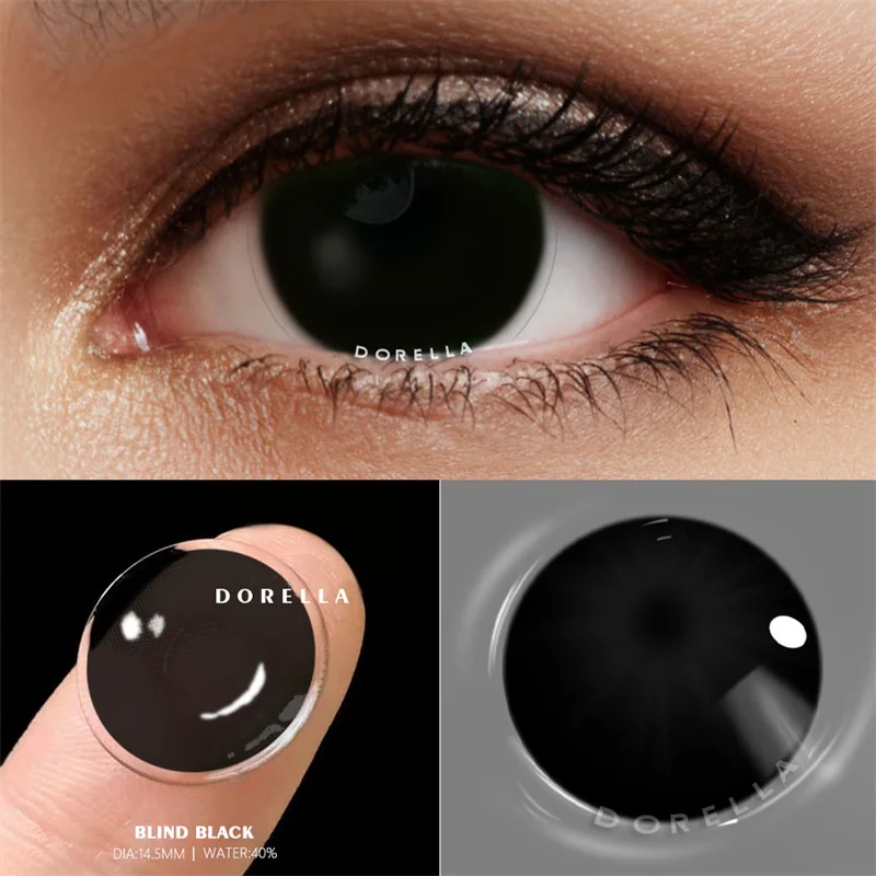 D\'ORELLA 1Pair Cosplay Color Contact Lenses for Eyes Anime Eye Lenses White Black Lenses Contact Lenses Cosmetic Color Lens Eyes