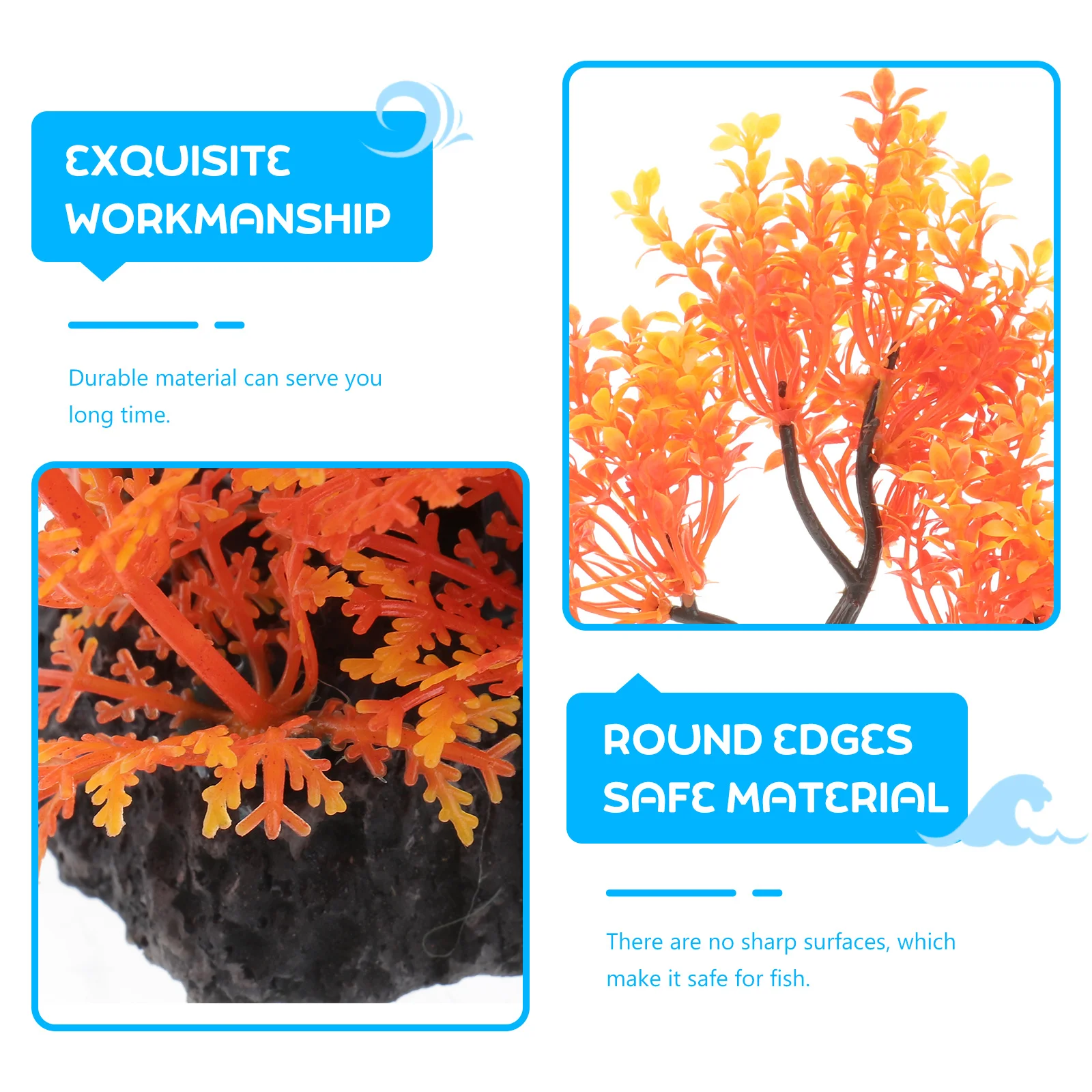 

Aquarium Decorative Plastic Tree Artificial Fish Tank Plant Weighted Base Landscape Ornament Home Aquarium Decor