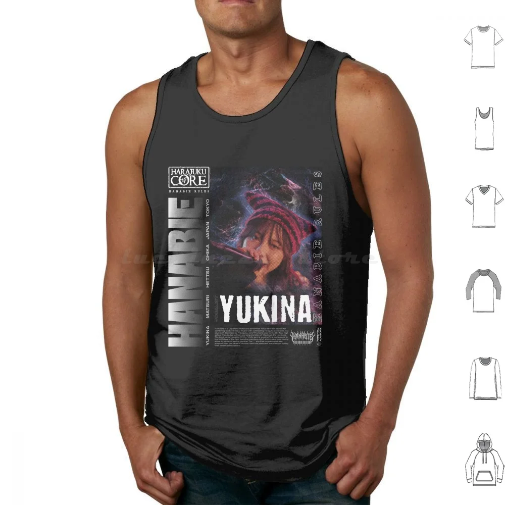 Hanabie Band-Yukina Print Tank Tops Print Cotton Hanabie Band Girls Band Japan Metalcore Yukina Matsuri Hettsu Chika