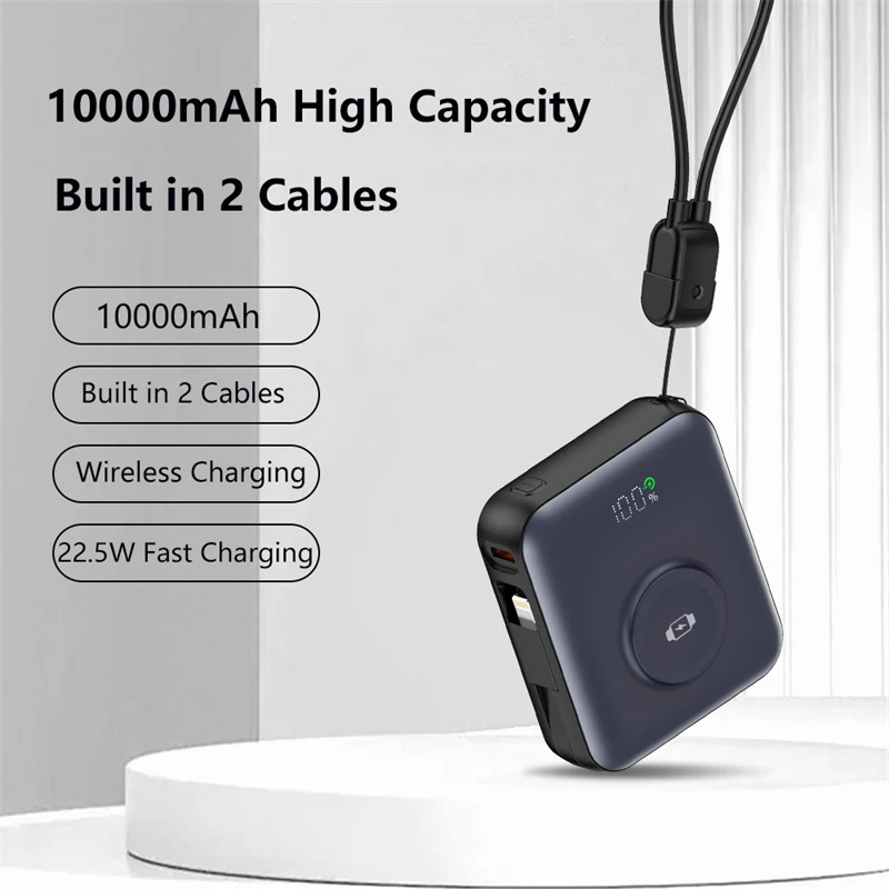 

10000mAh Magnetic Wireless Power Bank for iWatch Portable Charger 22.5W Fast Charging for iPhone 16 Powerbank External Battery