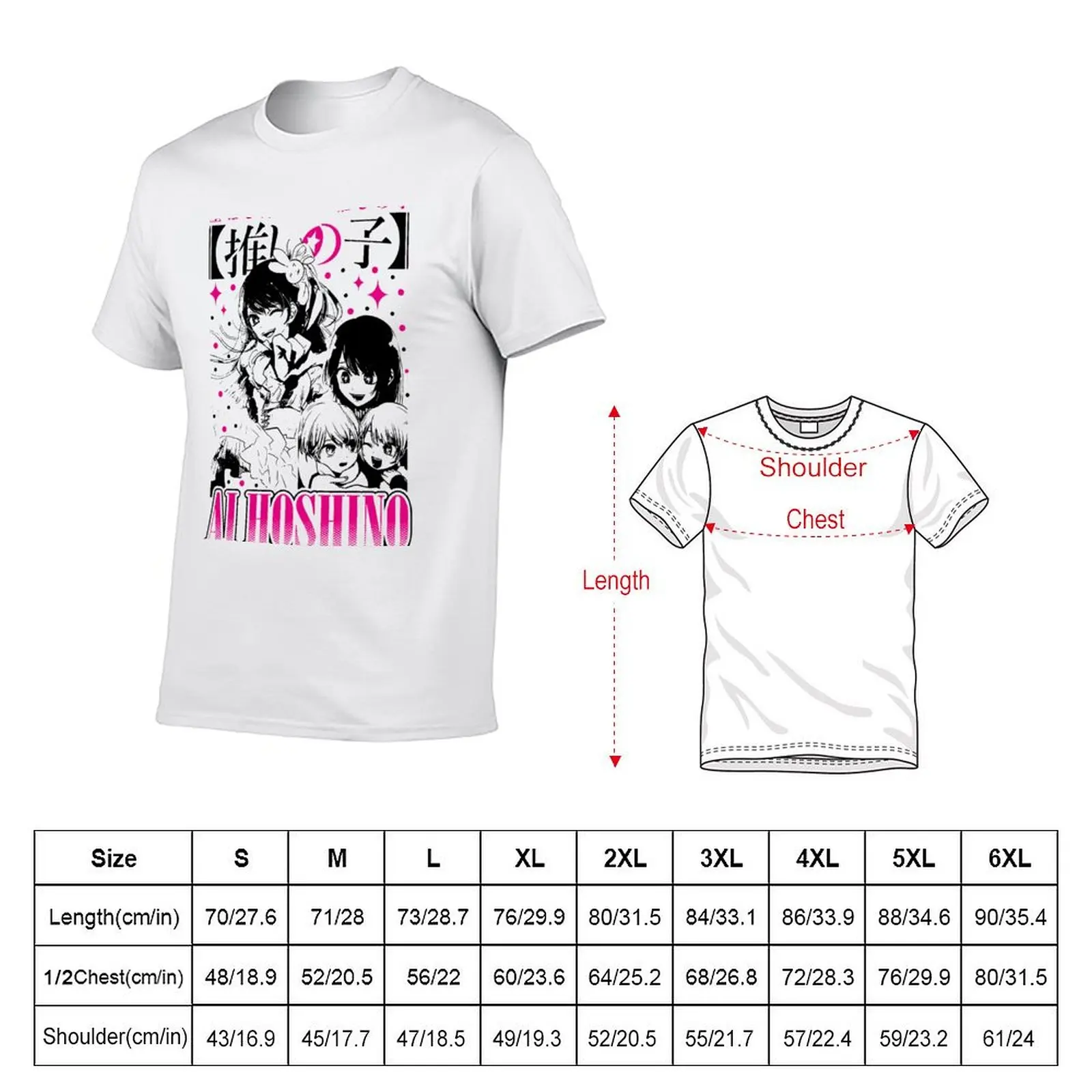 Ai Hoshino - Oshi no Ko kawaii T-shirt plain funnys mens cotton t shirts