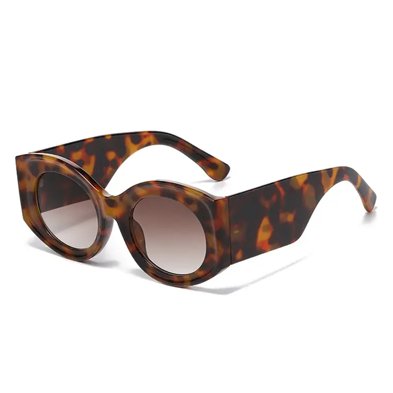JNPCXI Fashion Oversized Oval Women Sunglasses Retro Jelly Color Orange Leopard Shades UV400 Men Gradient Sun Glasses - Image 9