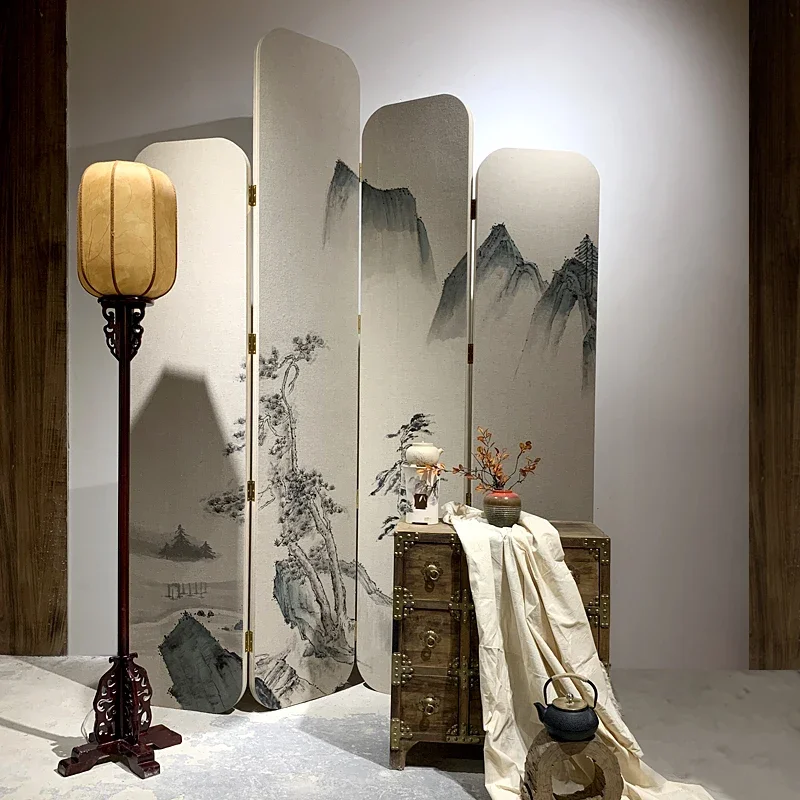 

Painted screen partition living room simple decoration clubhouse tea room hotel