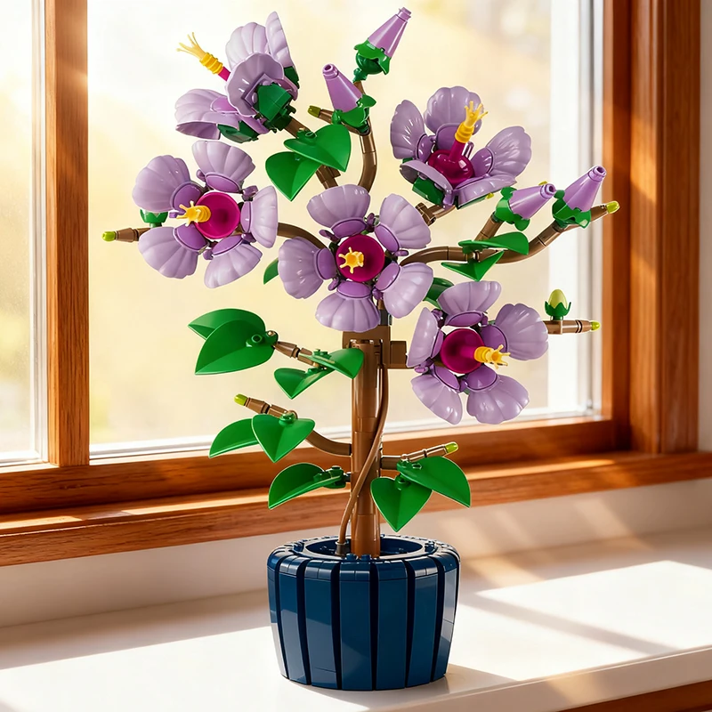 

Набор из 660 деталей: Букет гибискуса в горшке, конструктор из строительных блоков, неувядающий цветок, украшение для дома и рабочего стола, сборная модель, игрушка-конструктор, подарок для девочек и взрослых