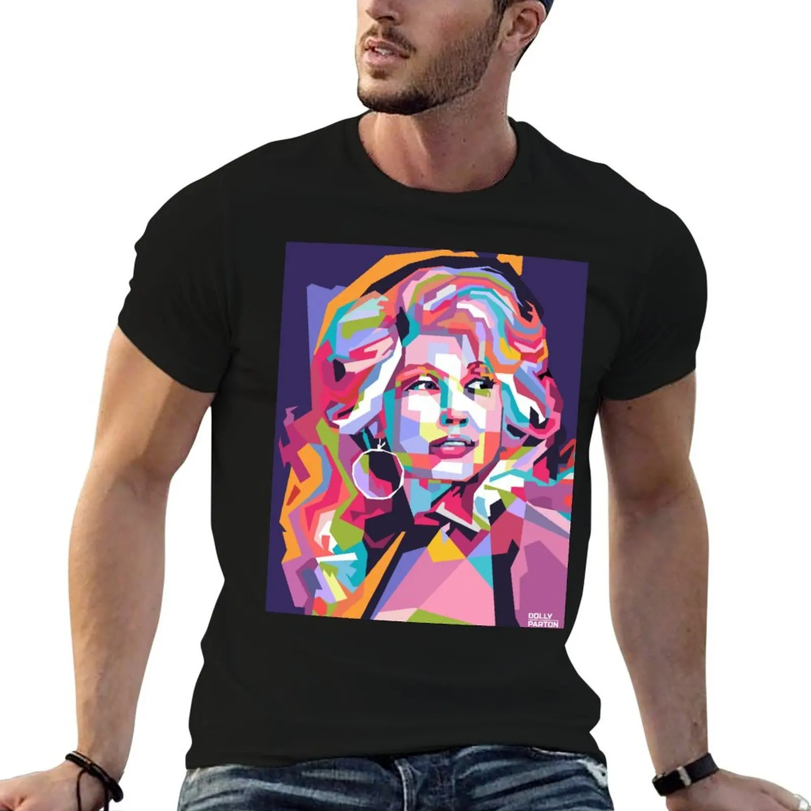 

Abstract Dolly Parton in WPAP T-Shirt man t shirts for men men t shirt cotton 100% T-Shirt