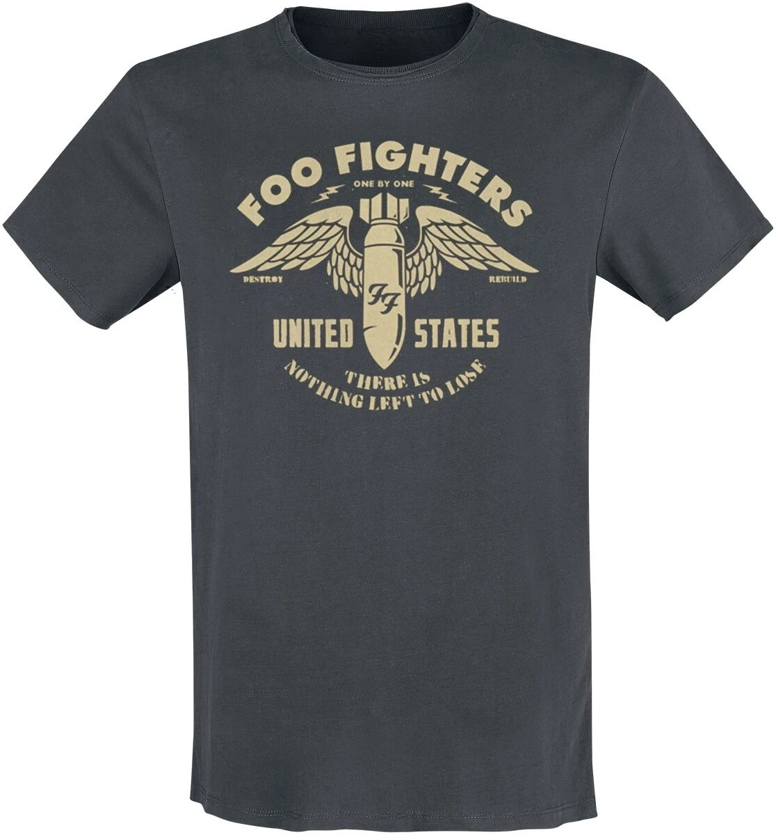 2026 Foo Fighters Retro Wing & Lightning Badge Print T-Shirt, 100% Cotton Unisex Rock Fans Tee Ins Y2k