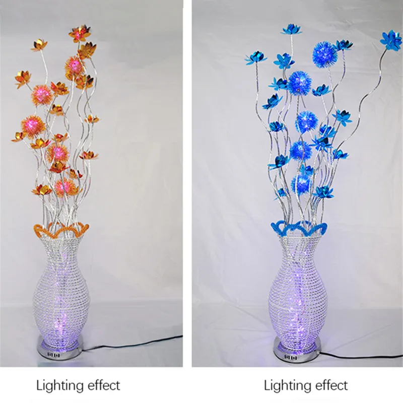 AFRA Nordic Blue Floor Lamp Modern Art Living Room Bedroom Hotel  Aluminum Wire LED Originality Flower Decorative Light