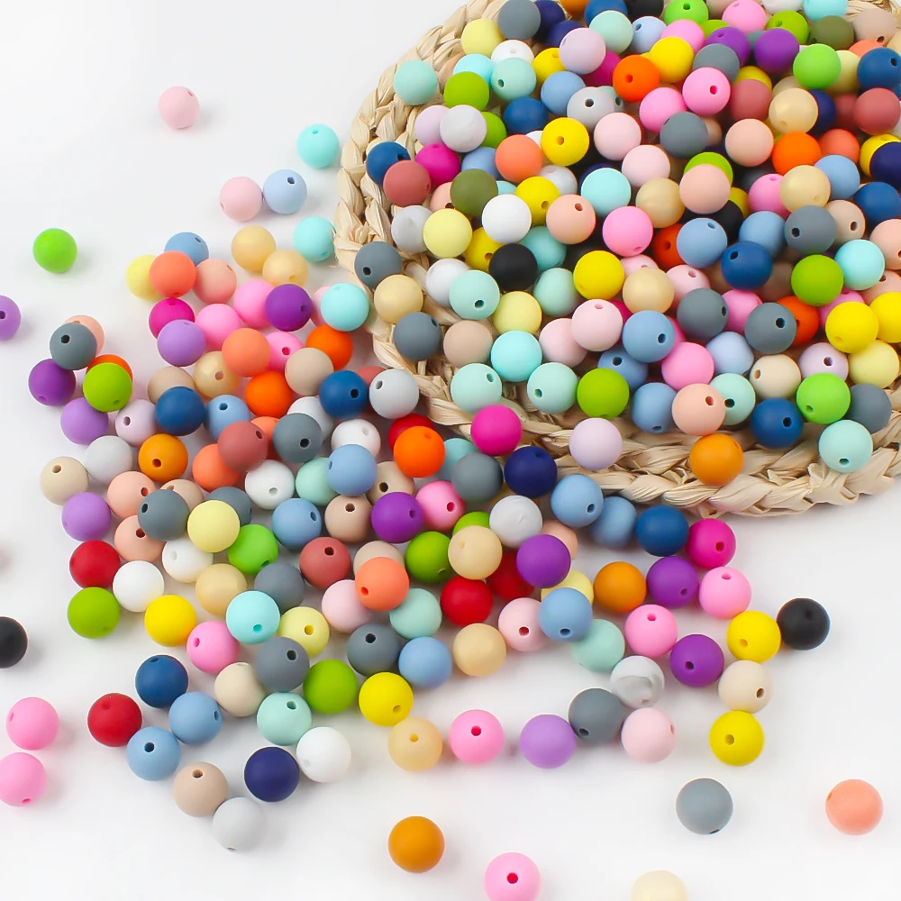 25/50pcs 9/12/15mm Silicone Combination Beads for Pen Decor Jewelry Making DIY Bracelet Necklace Chain Keychain Creative Gifts