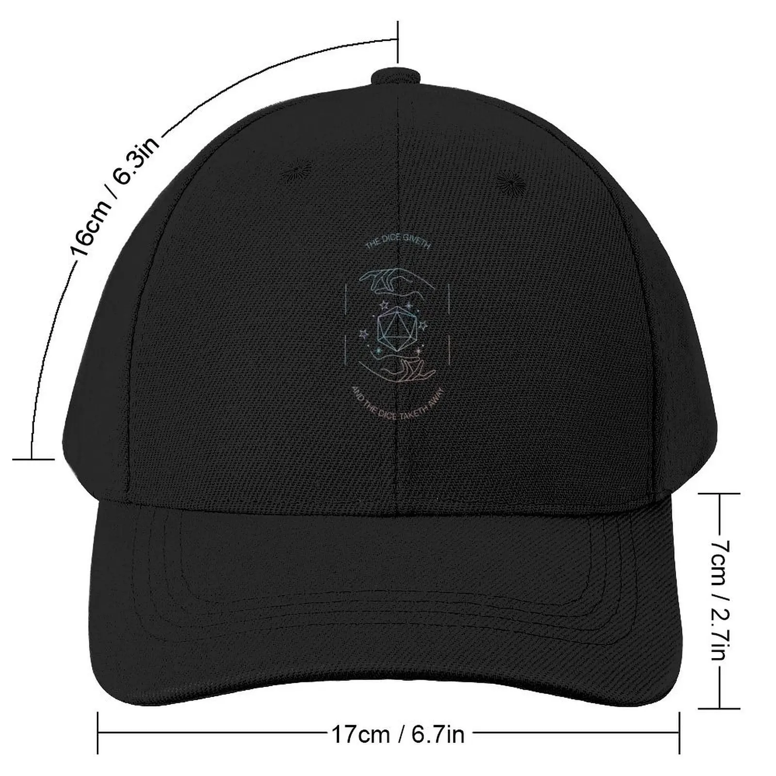 The Dice Giveth and the Dice Taketh Away Tarot D&D RPG Dungeons and Dragons Line Drawing Baseball Cap