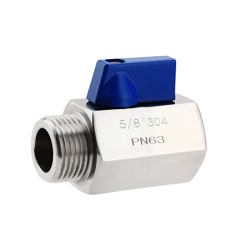 304 Stainless Steel Mini Ball Valve,5/8'' NPT Threaded Shut Off Valve Switch for Homebrew Beer Keg Coupler & Magnetic Drive Pump