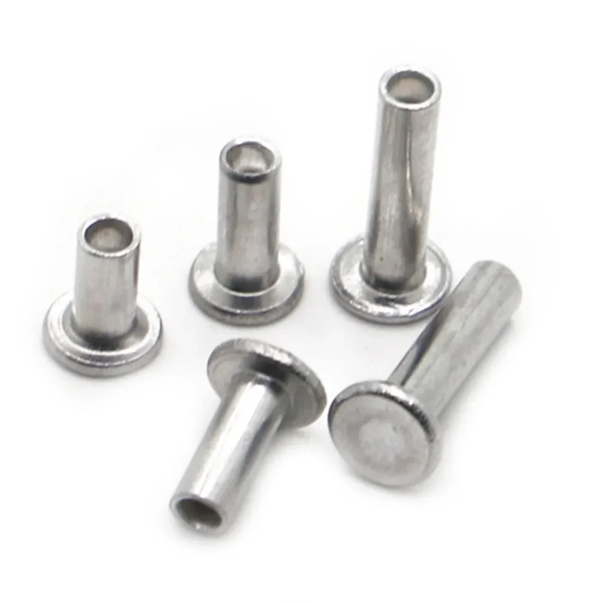 10-50pcs Aluminium Flat Truss Head Semi-hollow Bolt Socket Shank Semi-tubuler Rivet  M2 M2.5 M3 M4 M5 M6 GB875