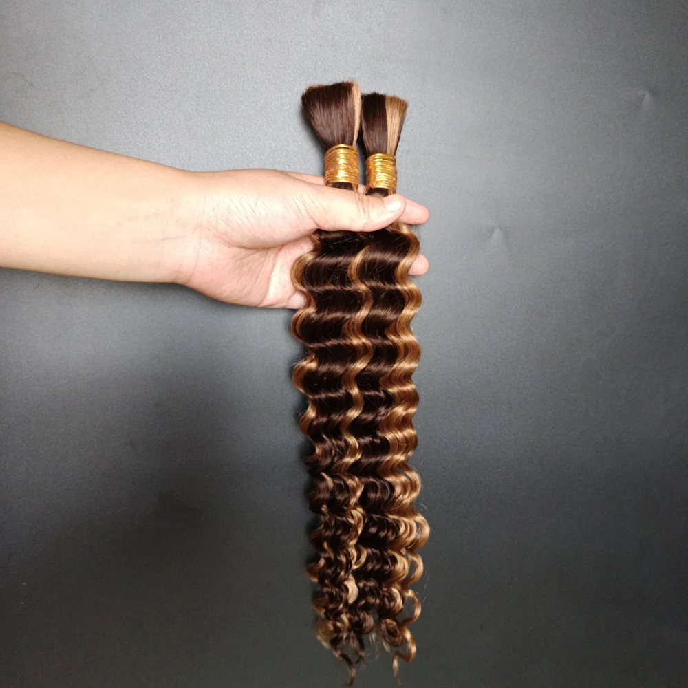 100 г/шт. P427 Выделенные объемные волосы для плетения глубоких волн человеческие волосы оптом без утка медовые светлые волосы для наращивания 1/2/3 шт. косы для волос