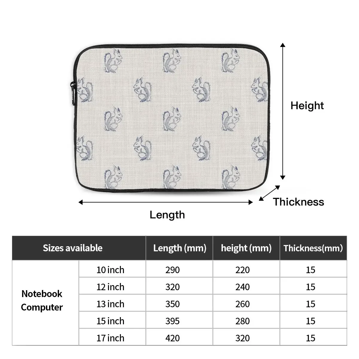 Eichhörnchen Cartoon 12 13 15 17 Zoll Laptop tasche Hülle Notebook Tasche Fall Tier stoß feste Tasche Tasche