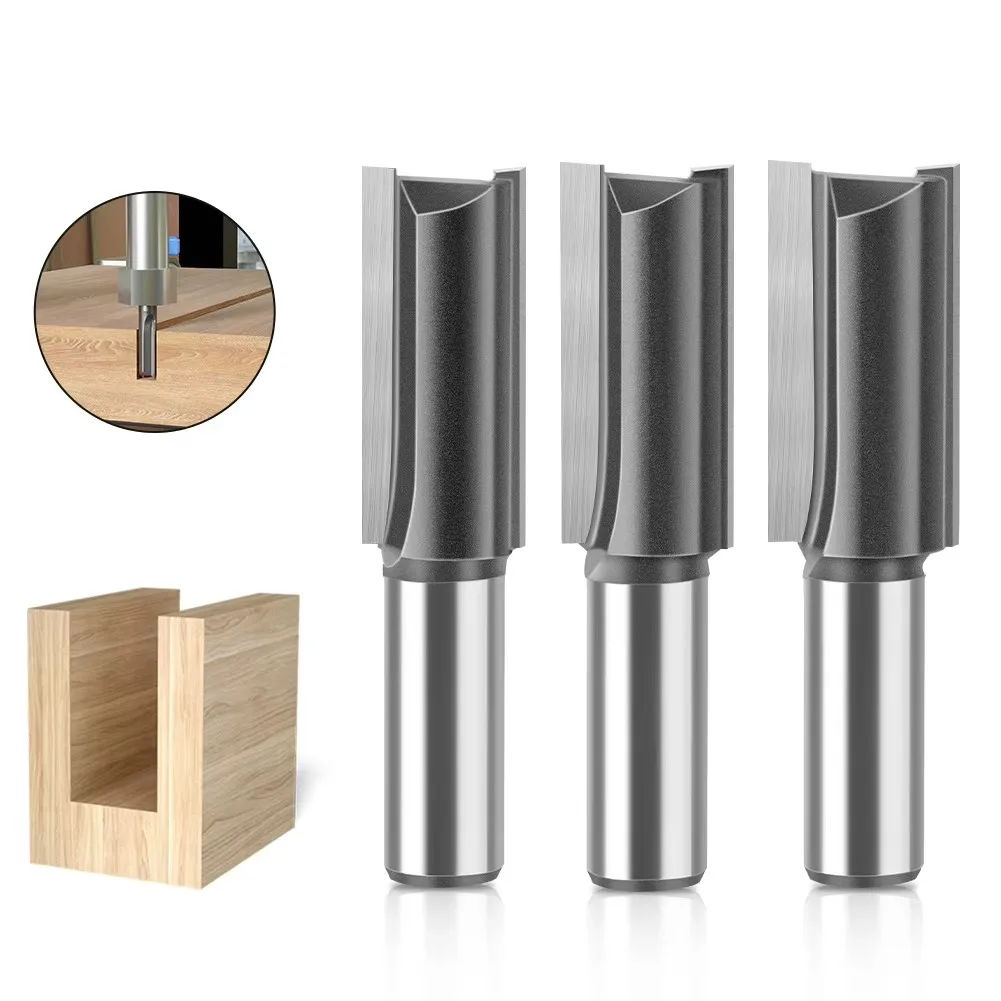 12mm Shank 11-22mm Diameter Extended Straight Blade Length 40mm Router Bit Slotted Straight Cutter Woodworking Milling Cutter