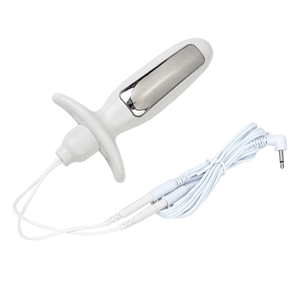 Electric Shock Estim Anal Beads Butt Plug Vaginal Electro Bi-polar Anal Plug Stimulator Medical Themed Massager Sex Toy