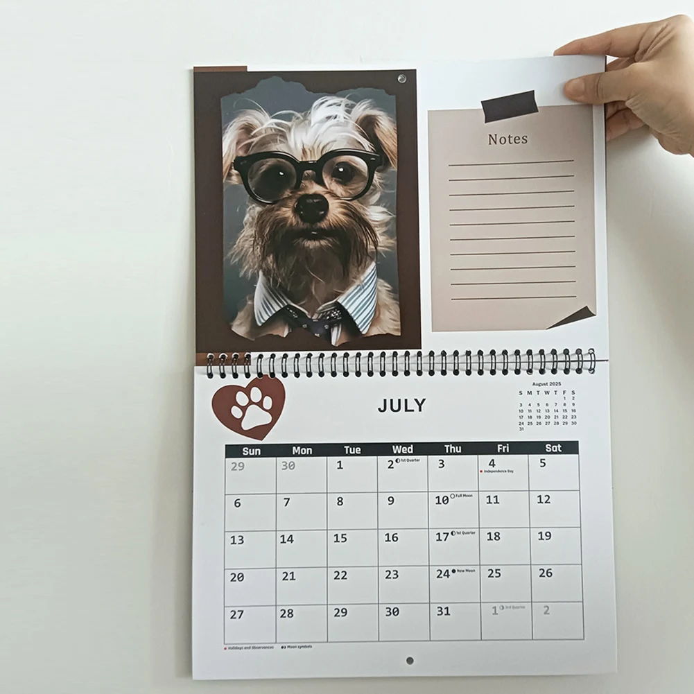 2025 neue Wandkalender lustige Hunde kacken Katze hängen Kalender monatlichen Planer Schreibtisch Kalender Home Office Dekor Weihnachts geschenke