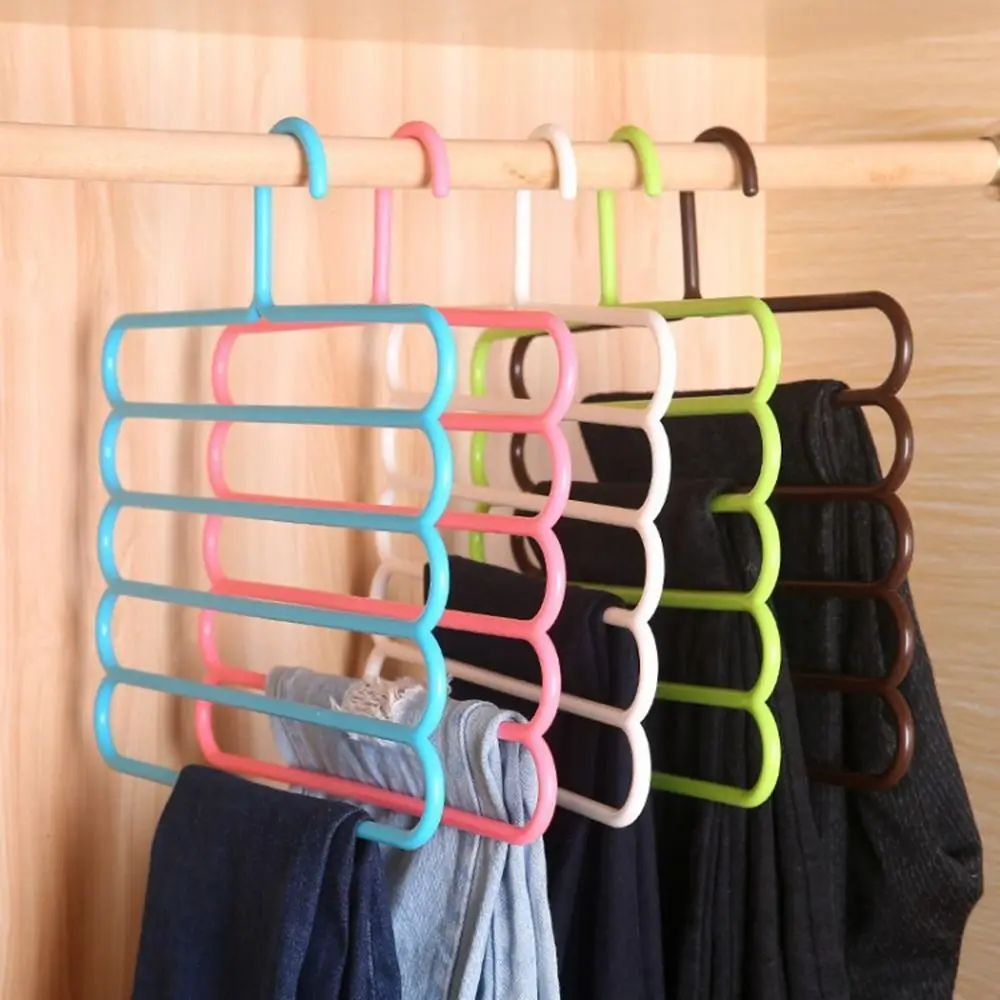 

Saving Household Closet Organizer Trousers Scarf Storage Multilayer Trousers Hanger Pants Hangers Storage Rack Clothes Hanger