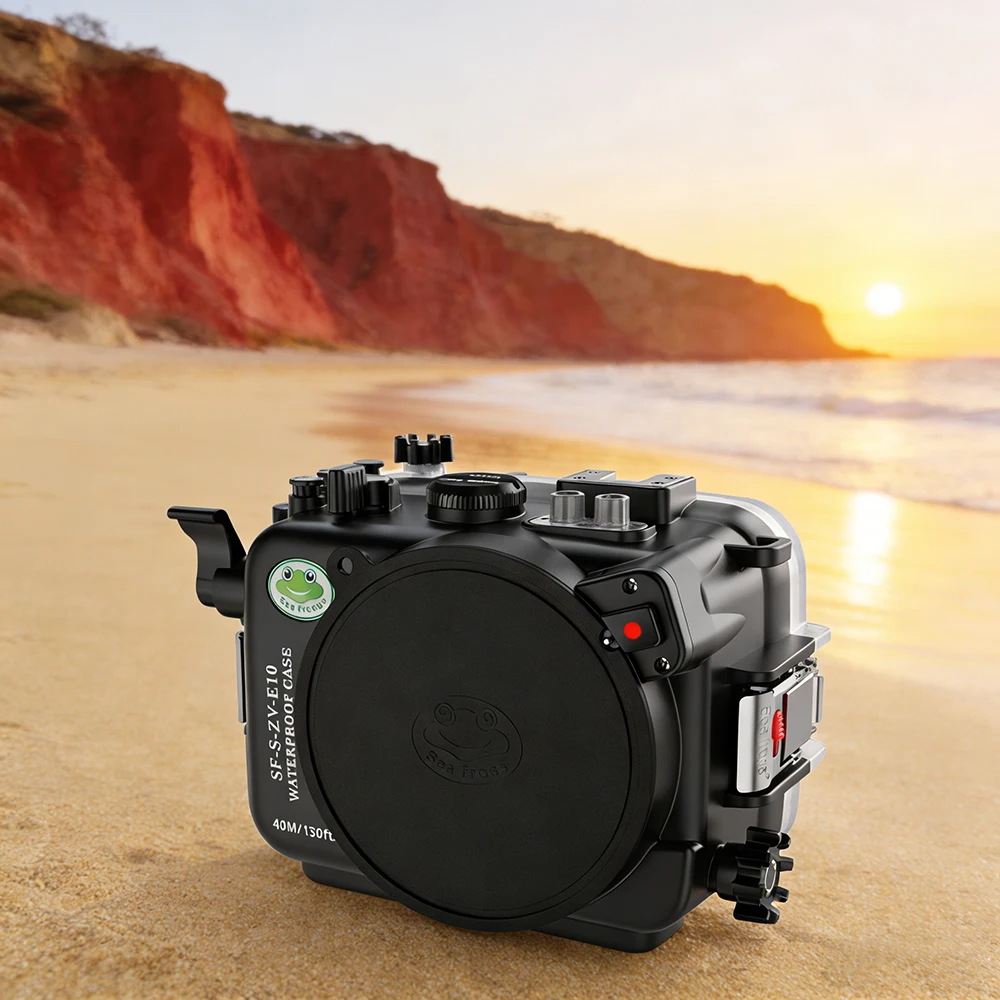 Carcasa impermeable Seafrogs de 40m para Sony ZV-E10, equipo de fotografía subacuática, carcasa impermeable para cámara, solo carcasa