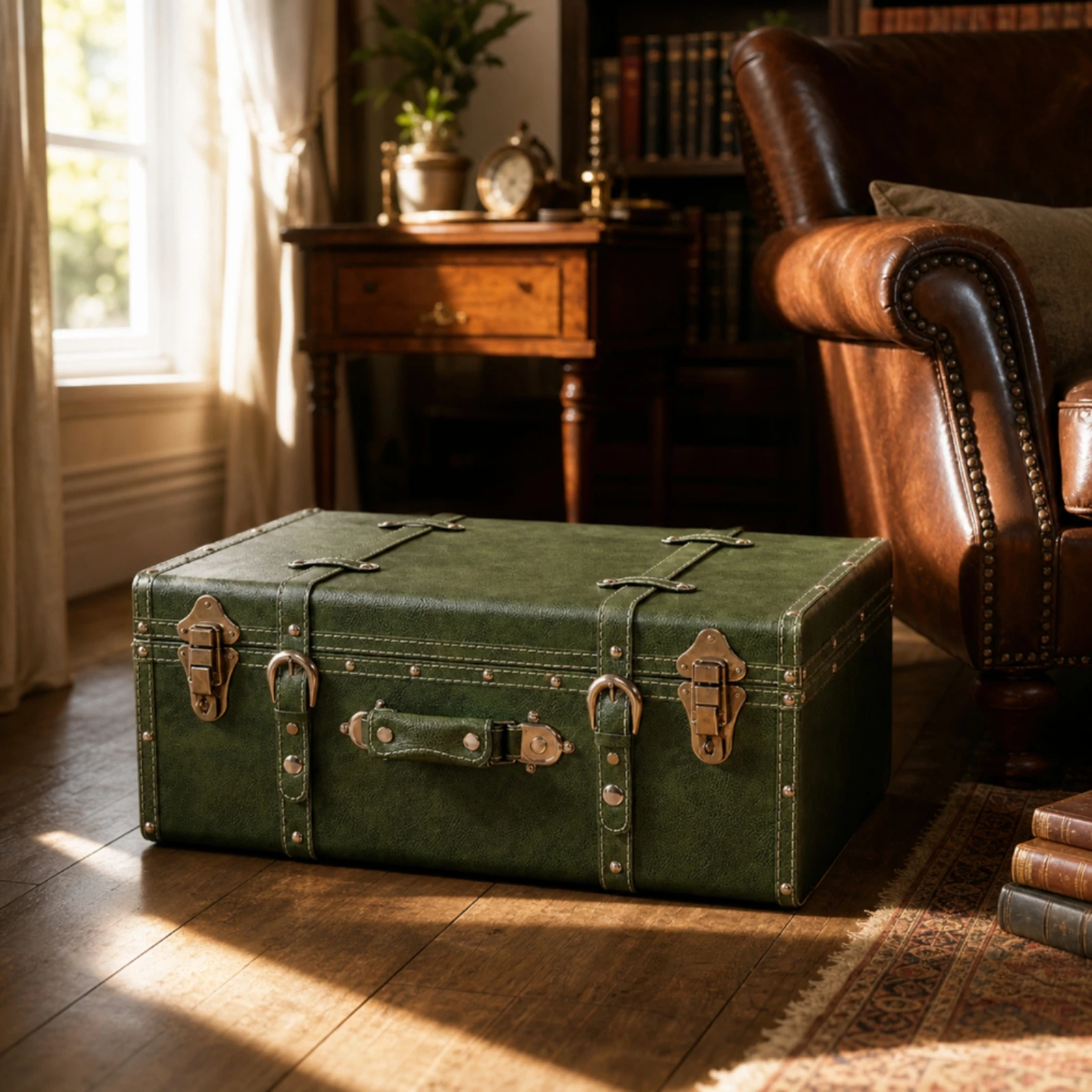 Carry Suitcase Box Portable Vintage Suitcase Decorative Trunk Reinforced Sturdy for Decorators, Home Decor, Photo Shoots