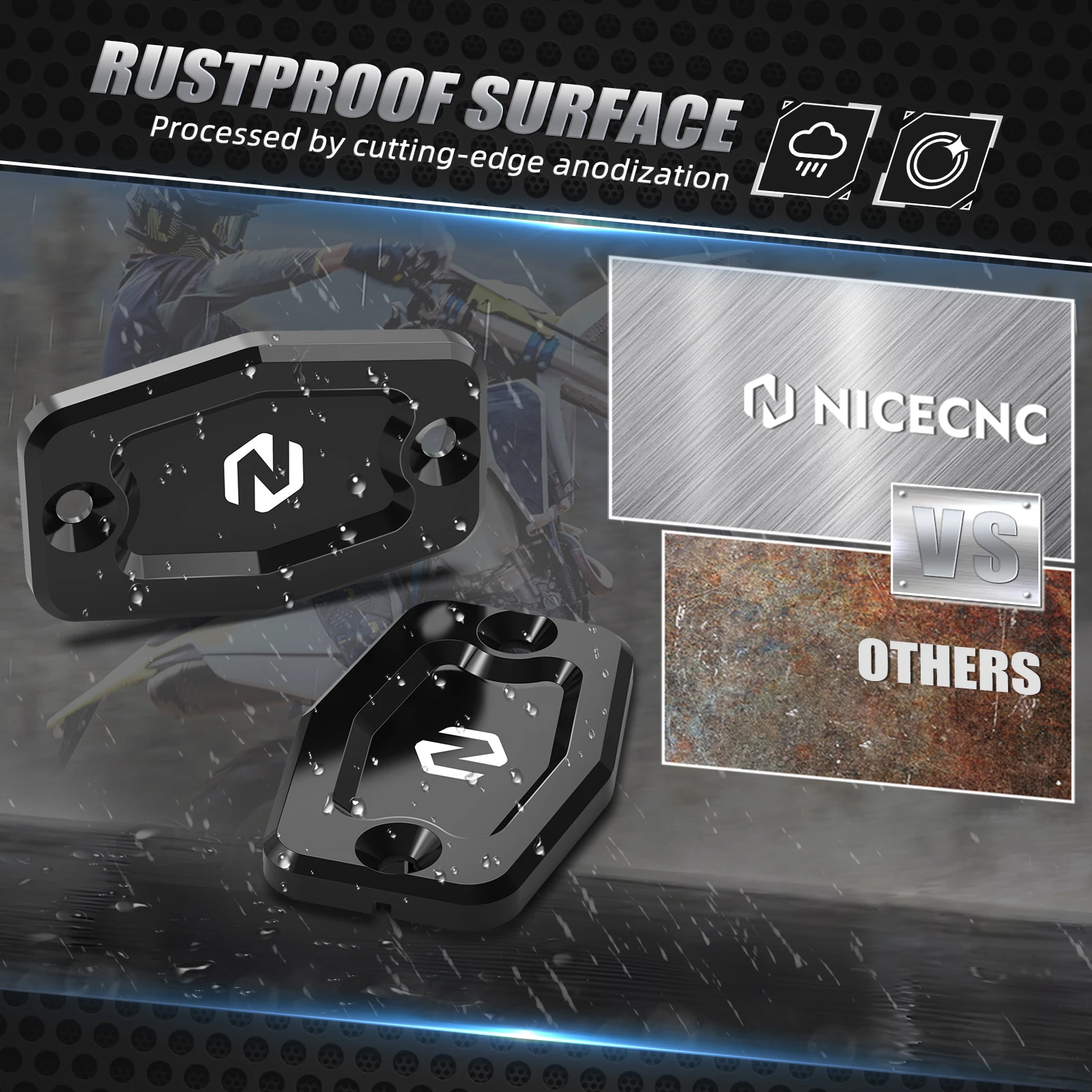 NICECNC Front Brake Clutch Fluid Reservoir Cover & Shorty Clutch Brake Lever For Husqvarna TE 300 FE 350 FE450 FE501 2022-2024