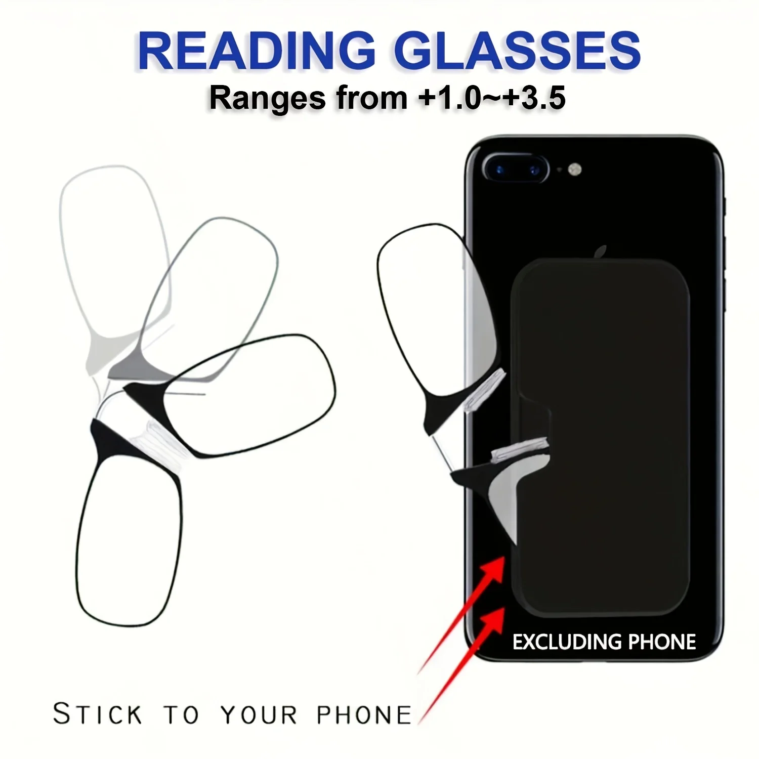 Fashion Nose Clip Reading Glasses Ultra Light and Convenient Mobile Phone Presbyopic Eyeglasses Retro Style HD Reading Glasses