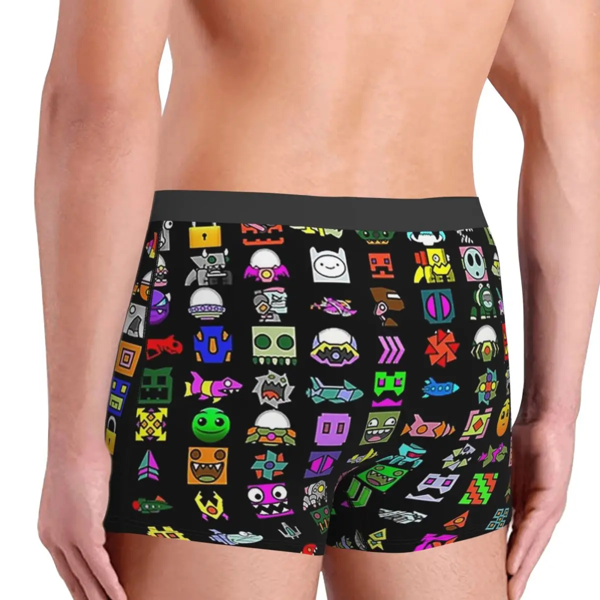 Boxer Underpants Shorts Geometry Dash Panties Male Comfortable Underwear for Homme Man Boyfriend Gift