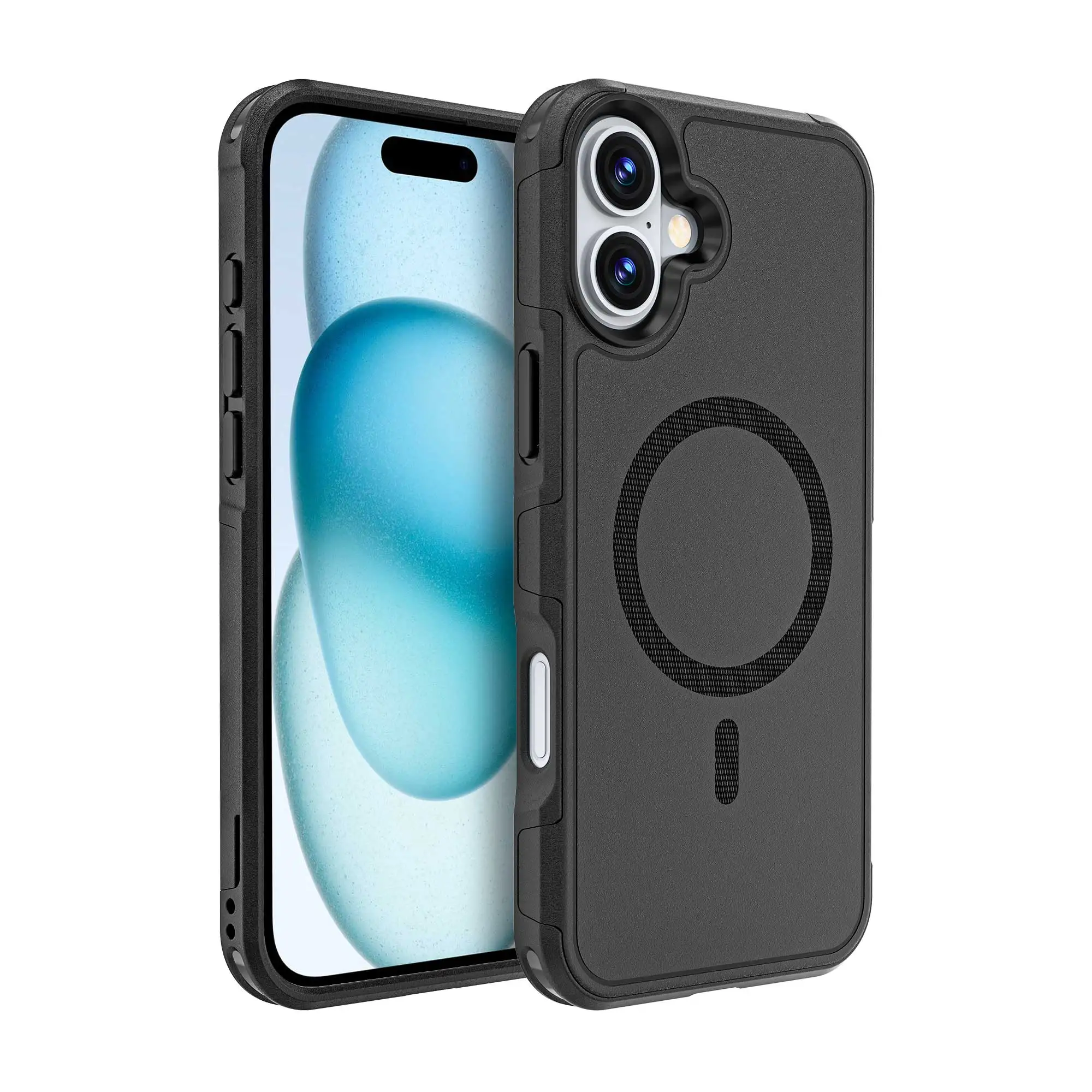 Two in one soft hard combination protection with magnetic suction ring shockproof phone case for iPhone16  Plus  16Pro max