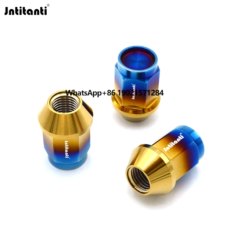 Jntitanti Cone Seat Auto Parts Gr.5 Titanium Car Wheel Nut M14*1.5*35mm for Jeep Land Rover  Cherokee Jaguar VW