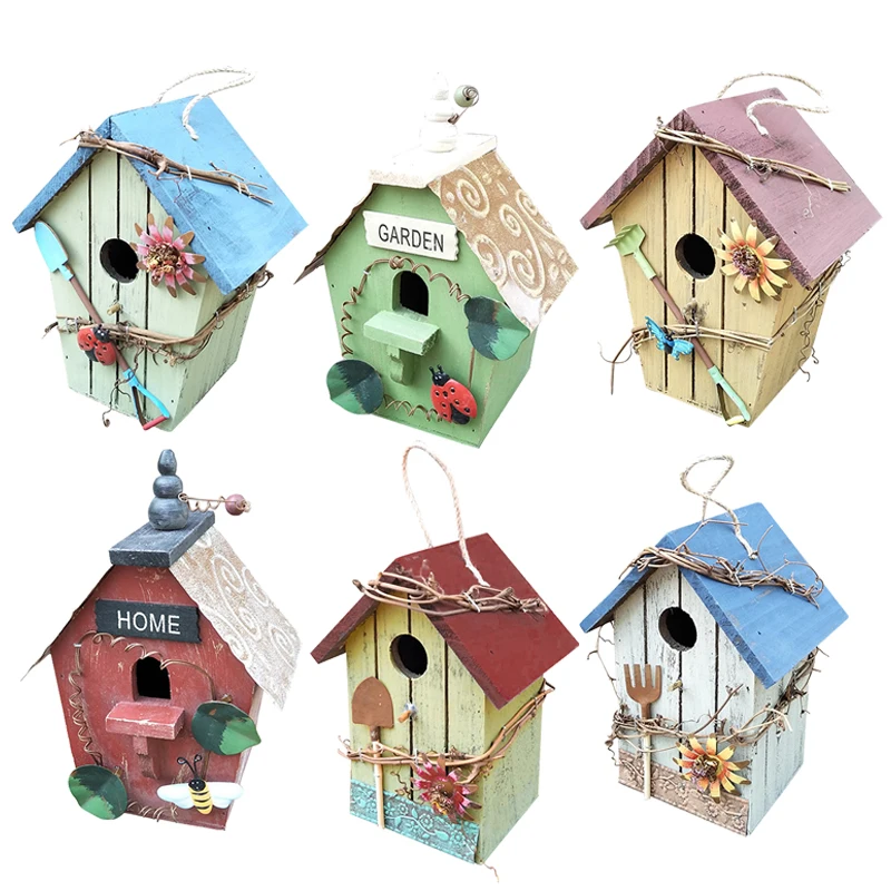 Bird Nest House For Small Parrot Canary Lovebird Parakeet Hatching Birds Hut Outdoor Garden Patio Hanging Chickadee House