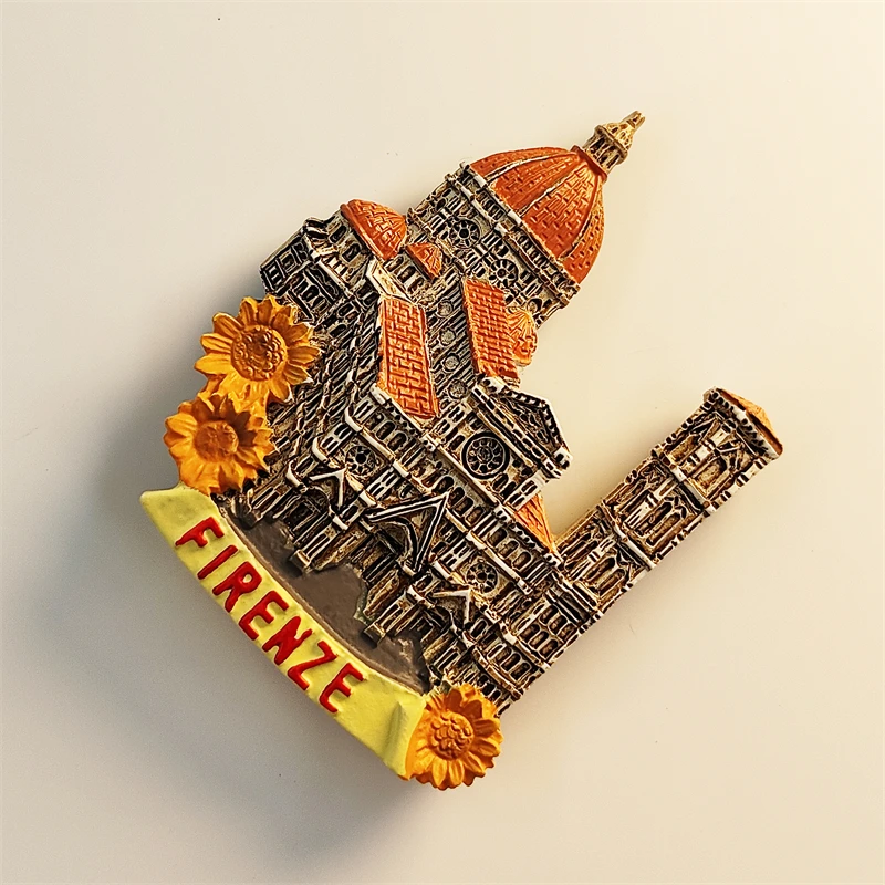 إيطاليا، فلورنسا، كاتدرائية نوتردام، مجسمة ثلاثية الأبعاد، هدايا تذكارية للسياحة، لوحة من الراتنج، ديكور منزلي، مغناطيس الثلاجة  #2