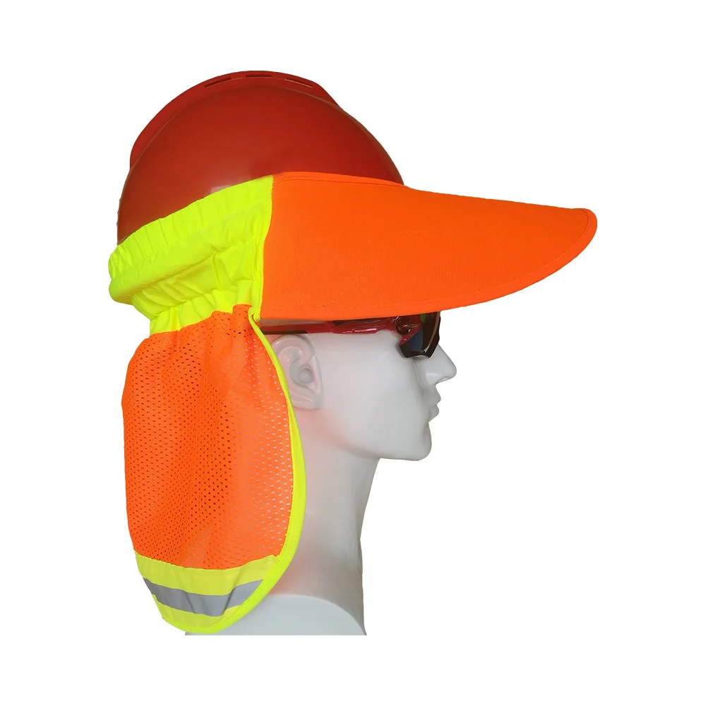 Sunshade Outdoor Construction Safety Hard Hat Sun Shade Neck Shield Reflective Stripe Protective Helmets Shield Dropshipping