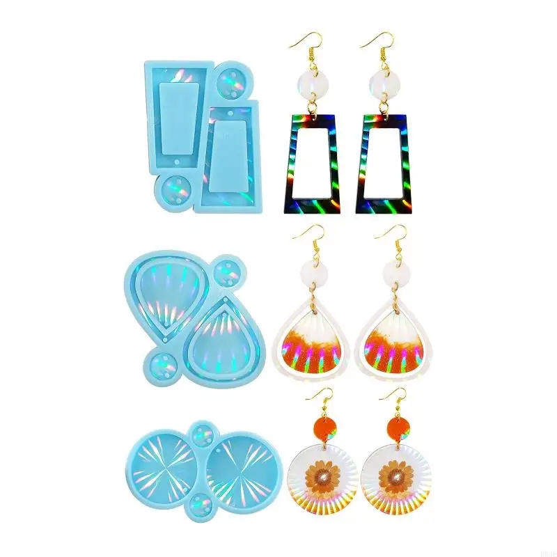 

R9JE DIY Light and Keychain Earrings Silicone Epoxy Mold DIY Ornaments Pendant Crafting Mould for Valentine Love Gift