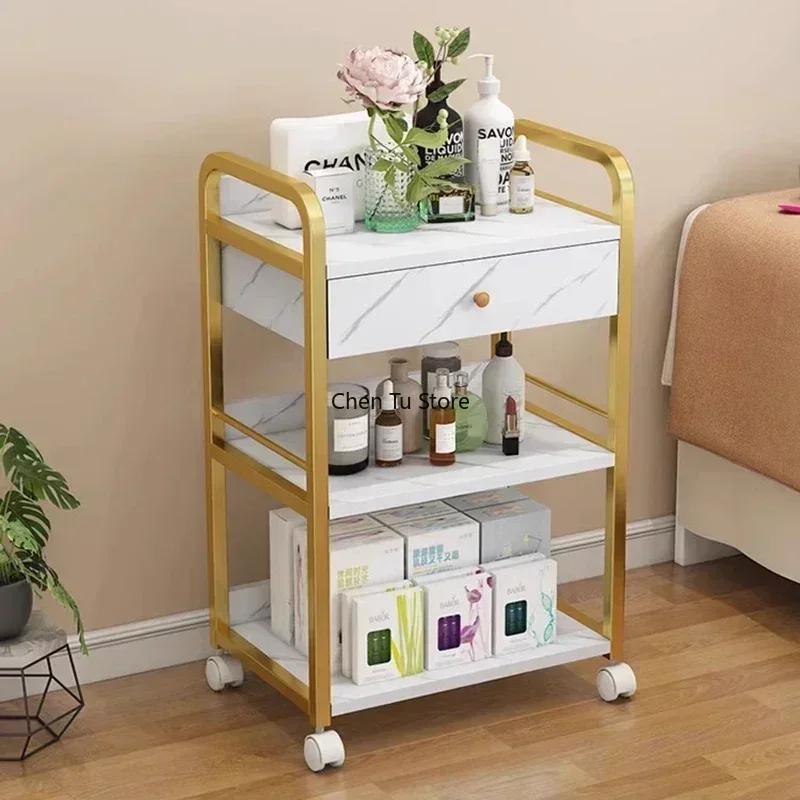 Cart Wheels Drawers Salon Trolley Salon Aesthetic Auxiliary Beauty Spa Organizer Trolley Drawer Carrello Estetista Furniture