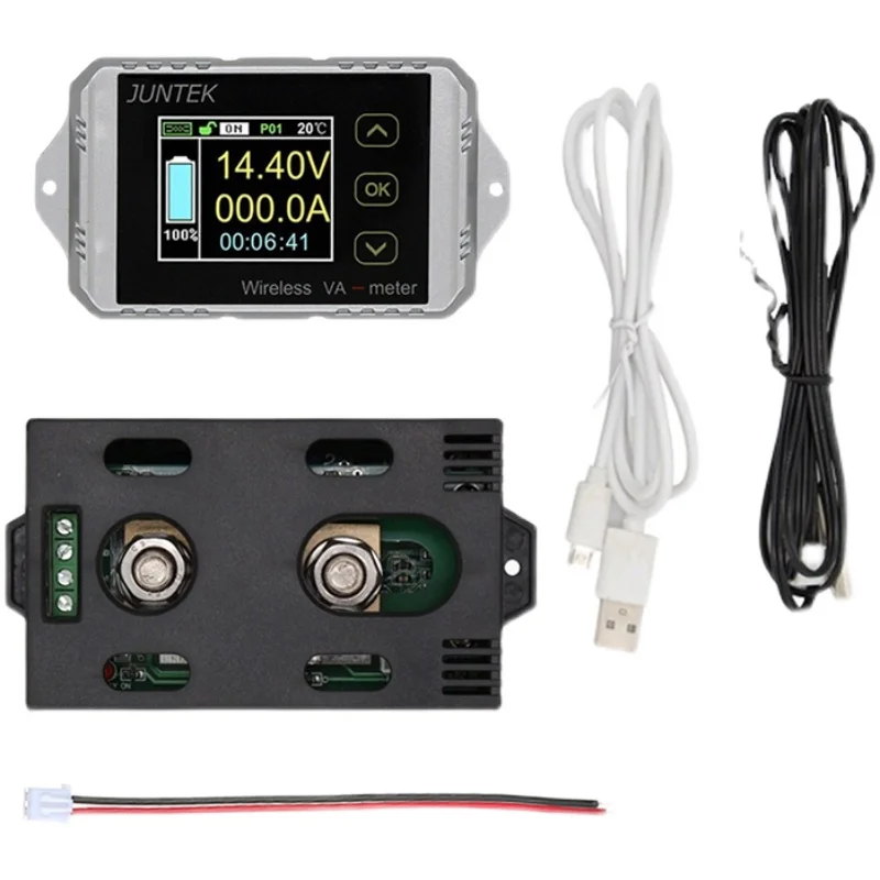 Suitable for wireless color screen DC voltage and current meter, power meter, watt hour meter, battery capacity percentage