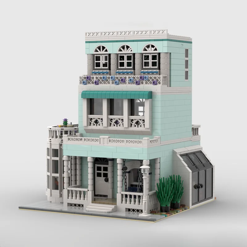 2859 pçs moc oleander lane vitoriano casa modelo blocos de construção presente natal arquitetura montar diy ideia educação brinquedo crianças