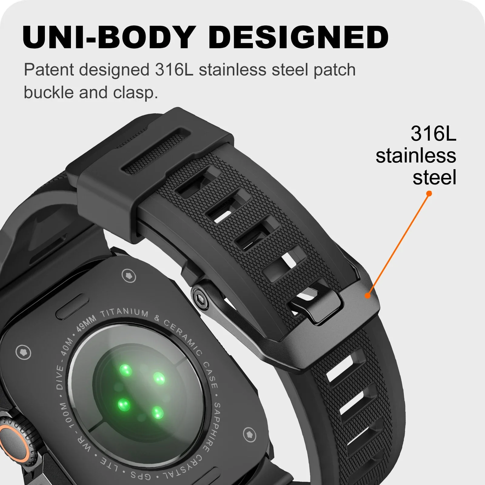 Metal Case&Strap For Apple Watch Ultra 3 2 49mm Sport Silicone Bracelet Protective Bumper For iWatch Cover 49mm Band Mod Kit