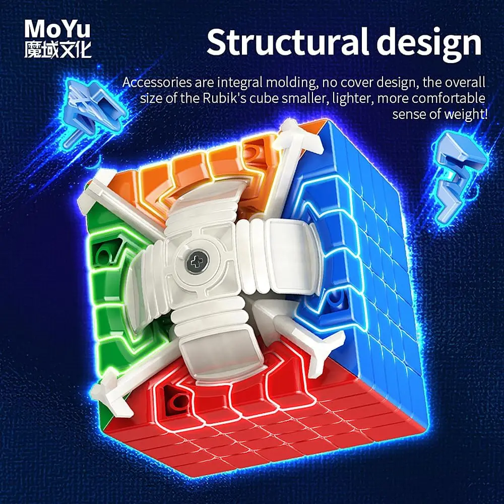 Meilong ลูกบาศก์มายากล V2 6ม. 61มม. ใหม่ขนาด6x6ไม่มีกาวเวอร์ชันแม่เหล็กเหนียวลูกบาศก์มายากลมืออาชีพของเล่นเกมปริศนามายากล