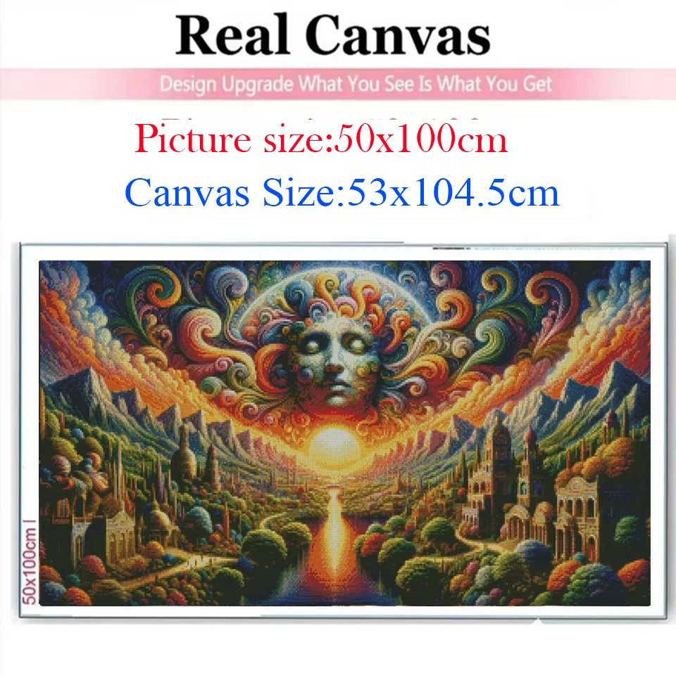 Surreal Magic Dream Man Landscape DIY Diamond Painting New 2025 Full Round Square River Mountain Large Diamond Mosaic Embroidery