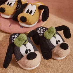 Disney Goofy Bruce cute Winter plus Velvet warm non-slip soft Ladies home slippers  women slippers shoes