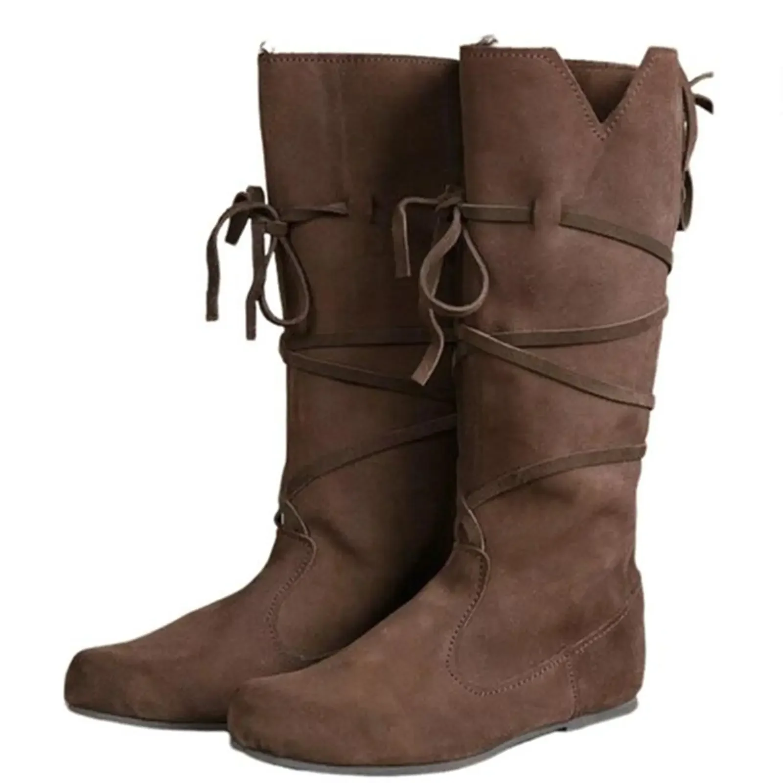 Botas renacentistas para hombre, botas medievales para Cosplay de Halloween, pirata vikingo, Steampunk, Botas Largas para montar para fiesta de Halloween