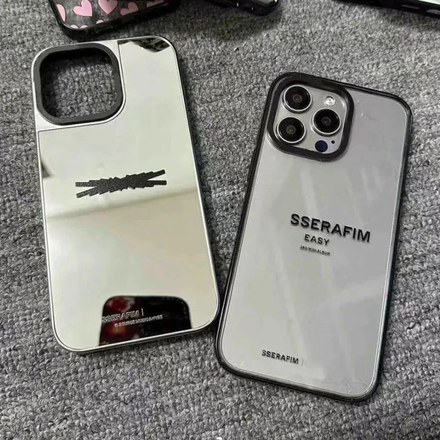 

Simple Letters MagSafe Mirror Surface Silver Border Phone Case Cover for IPhone 12 13 14 15 Pro Max Case for IPhone 15 Pro Max