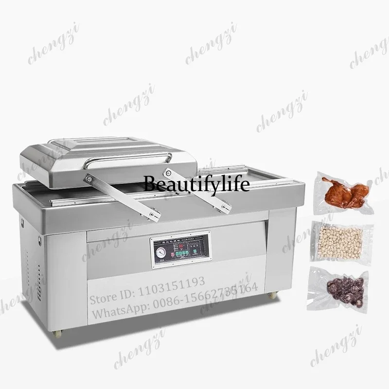 Semi-Automatic Double Chamber Vacuum Sealing Packaging Machine Vacuum Packing Sealer For Film Pouch Foil Packaging
