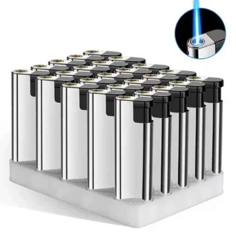 Wholesale Custom Windproof Butane Lighter Rechargeable High Power Cigarette Igniter Kitchen Barbecue Women Men Smoking Gift