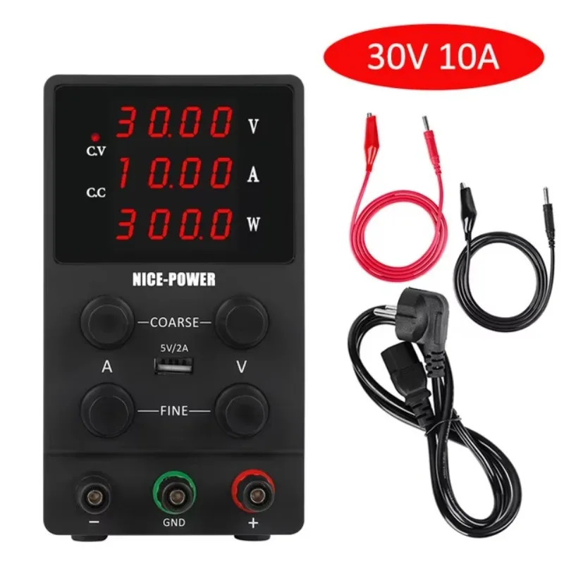 

New USB DC Laboratory Lab Power Supply Adjustable 30V 10A Variable Voltage Regulator Stabilizer Switching Mode Bench Source