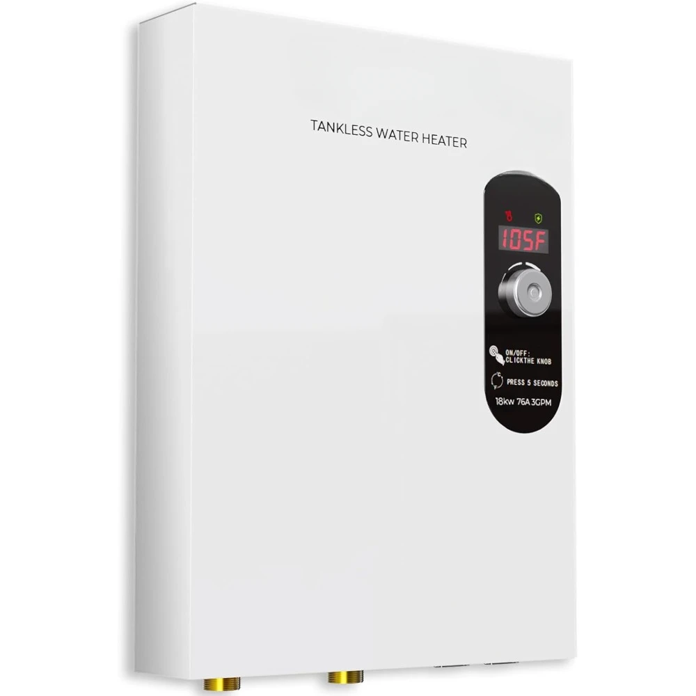 

Tankless Electric Water Heater w/ LED Digital Display, 18KW 240V Dual Protect Instant, On Demand Hot Water Heater