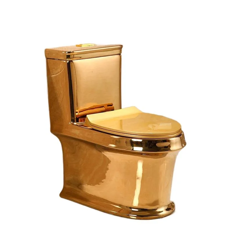 Export gold thin lid toilet electroplated ceramic super  joint high temperature