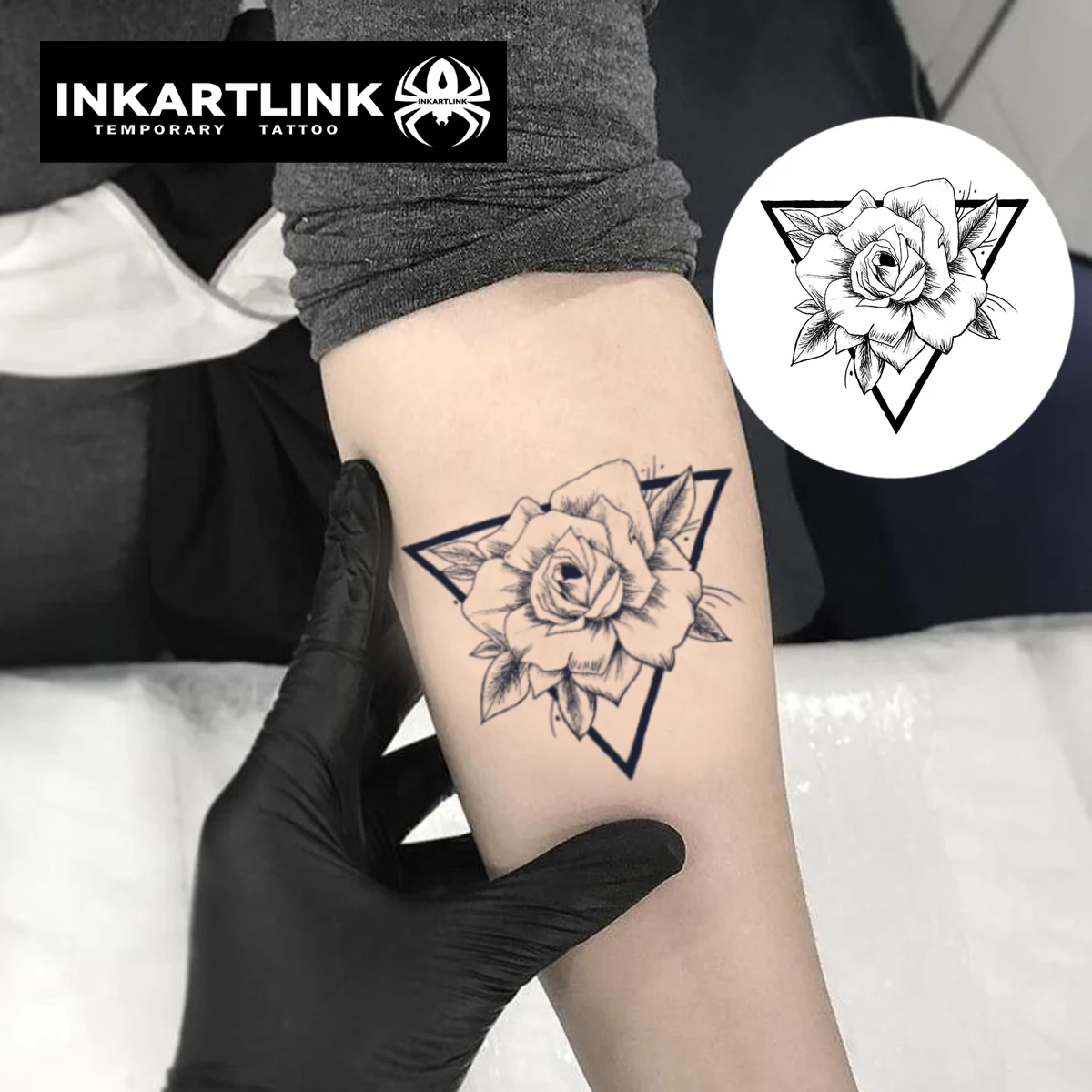 Geometric Bloom Temporary Tattoo,Lasts To 15 Days New Technology Magic Waterproof Semi Permanent Sticker