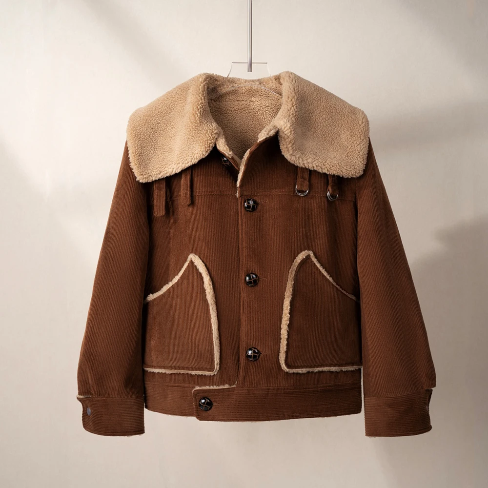 

Высококачественная плюшевая женская зимняя куртка с подкладкой Y2k, ветрозащитный воротник, утолщенная теплая темпераментная пригородная куртка, новинка осени 2023 г.