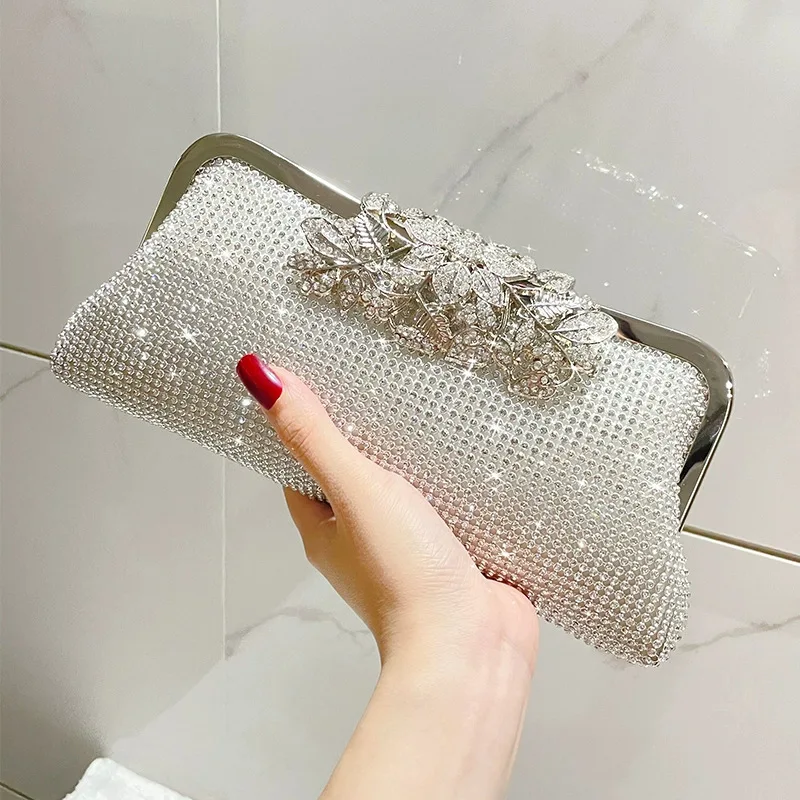 

Luxury Gold Silver Shining Diamond Evening Bags Ladies Prom Party Small Clutch Purses Chain Shoulder Bag Crossbody For Women